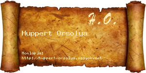 Huppert Orsolya névjegykártya